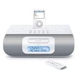 JWIN JV-I-277 Stereo Radio Clock with iPod WHI