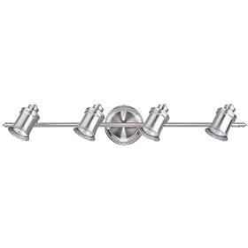 Canarm IT299A04BPT10 Taylor 4-Bulb Wall Mount Track Light, Brushed Pewter by Canarm