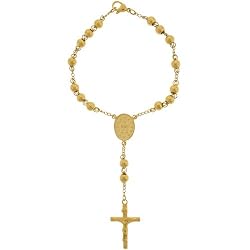 Inox Jewelry Rosary Gold pvd and 316L Stainless Steel Bracelet