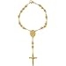 Inox Jewelry Rosary Gold pvd and 316L Stainless Steel Bracelet