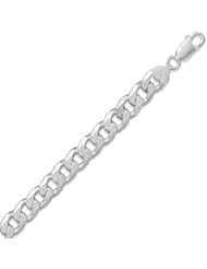 MMA Silver - 8 inch 250 Beveled Curb Chain Bracelet