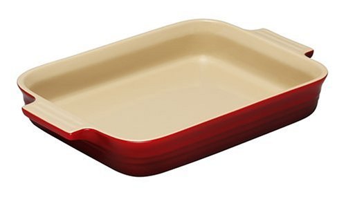 Le Creuset Stoneware 12 1/2-Inch Rectangular Baking Dish, Cherry