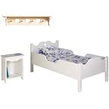 Scalloped Wooden Toddler Bed in White