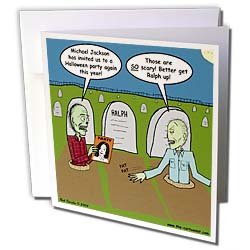 Rich Diesslins Funny General Cartoons - Halloween - Zombies are Invited to Michael Jacksons Party - Greeting Cards-6 Greeting Cards with envelopes