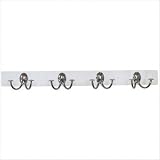 White Wood and Chrome 4 Hook Coat Rack