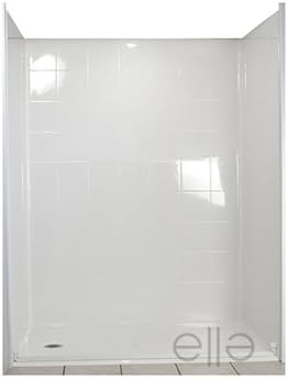 Standard Barrier Free Roll in System 4 Panels Shower Wall Drain Location: Left, Size: 78" H x 60" W x 31" D