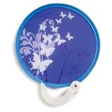 Purple & White Butterfly Compact Purse Fan by Alexx Inc