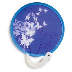 Purple & White Butterfly Compact Purse Fan by Alexx Inc