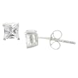 Sterling Silver Colorless White Cubic Zirconia .925 Stamp Hypoallergenic Nickel-free Stud Earrings