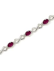 10kt Yellow Gold Oval Ruby and Diamond Bracelet