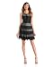 HALSTON HERITAGE Women's Sleeveless Dress With Organza Overlay, Black/White, 14