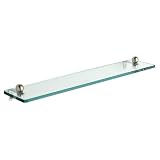 5 x 16 Tempered Glass Bathroom Shelf Satin Nickel Free Shipping!