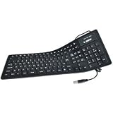 VIBE Axcess 113-Key Flexible Roll-Up USB Silicone Multimedia Keyboard (Black)