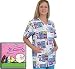 Cherokee Tooniforms Snoopy & Peanuts Gang Cartoon Scrub Top (Size 2X or 3X Only)