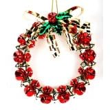 12'' Bell Wreath Gold/Red -w/Bow