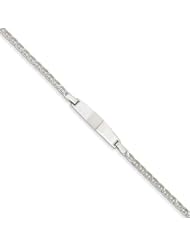 14k White Gold 7in Solid Polished Anchor Link Id Bracelet