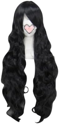 36" Black Curly Wavy Cosplay Wig
