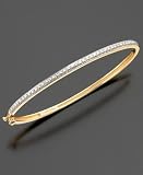 18k Gold Over Sterling Silver Diamond Accent Bangle Bracelet