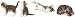 Set Of 4 Cat Figurine Collection Feline Animal Collectible Decoration