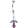 Handmade February Birthstone Angel Belly Ring MADE WITH SWAROVSKI ELEMENTS