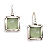 Faceted Green Apple Quartz Earrings