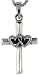 Sterling Silver Double Heart Cross Pendant