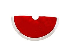 48" Traditional Red with White Trim Christmas Tree Skirt