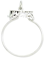 14K White Gold Memories Charm Holder Pendant Jewelry