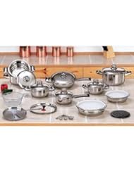 Kitchen: 28pc 12-Element Stainless Steel Cookware Set - Online Discount Mart
