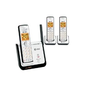 AT;T CL81309 DECT 6.0 Cordless Phone, Black/Silver, 3 Handsets