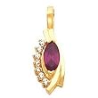 14K Yellow Gold Mozambique Garnet and Diamond Pendant