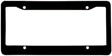 2 Pack Solid Black Plastic License Plate Frame