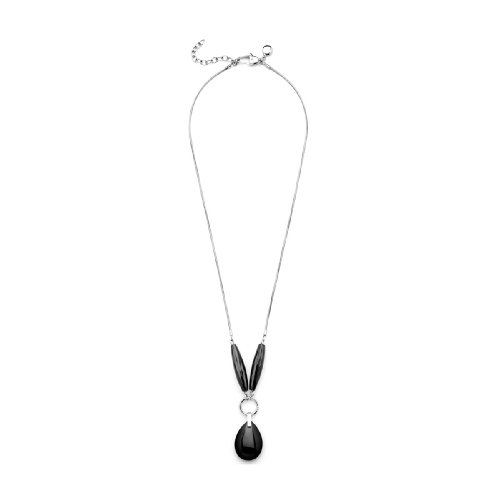 Leonardo Damenkette Edelstahl + Glas 50cm schwarz Tear 011715 Preisvergleich