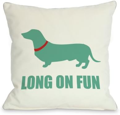 Bentin Pet Decor Dachshund Long on Fun Throw Pillow for Pets, 18 by 18-Inch