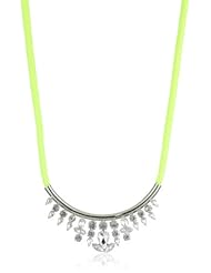 nOir "Jaipur" Yellow and Silver Long Cord Bar Necklace