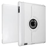 Classic ipad2 case,White 360 Degree Rotating stand, Leather case cover For ipad2 Apple covers for ipad 2 Next Generation ipad2 With Two Free Professional Screen Protectors In Retail Packaging.