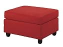 Microfiber Ottoman in Red