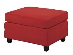 BobkonaMicrofiberOttoman,Red