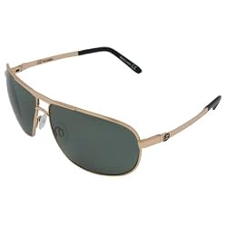 Von Zipper Skitch Polarized Aviator Sunglasses,Gold Frame/Vintage Grey Poly Polar Lens,one size