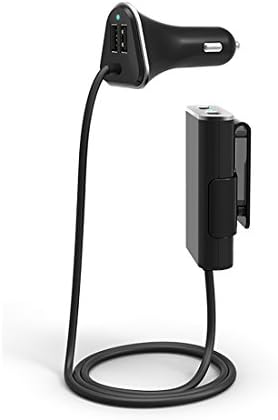 Arpenkin Universal 4 Port USB Car Charger for Front and Back Seat 48W 9.6A with 6 Feet Extension Cable Applied to Iphone Tablets and Android Device (Black)