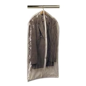 Closet Clothing Protector Storage Garment Bag (38Lx24W) In Clear w/ White (10528) by Whitney Design