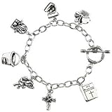 Inspirational Blessings Sterling Silver Religious Charm Bracelet