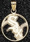 Chicago White Sox Pierced Baseball Gold Pendant