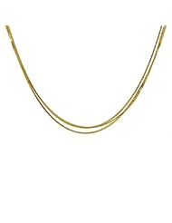 18K Yellow Gold 3 Strands Wheat Necklace 18 Inch