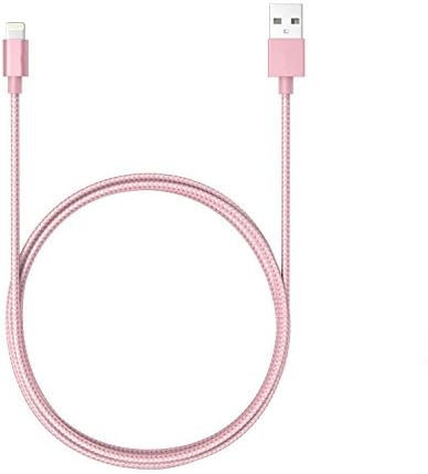 Lightning Cable, 3.3ft [Apple MFi Certified] Nylon Braided 8 Pin USB Cord Charging Cable Data Sync with Aluminum Connector for iPhone 6 / 6 Plus, iPad Pro Air 2 and More (Rose Gold)