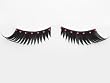 PINK Rhinestones Black False Eyelashes Feathered Adhesive Included