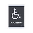 U.S. Stamp & Sign 4764 ADA Signs,"Accessible", Adhesive, 6 in.x9 in., Silver/Black
