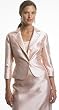 RUCHED-BODICE JACKET DRESS WITH BEADING