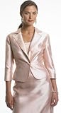 RUCHED-BODICE JACKET DRESS WITH BEADING