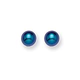 Titanium Blue 4mm Ball Anodized Earrings